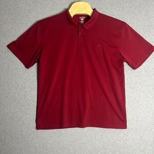 Reel Legends Men's Maroon Outdoor Golf Short Sleeve Pocket Polo Shirt Size XL